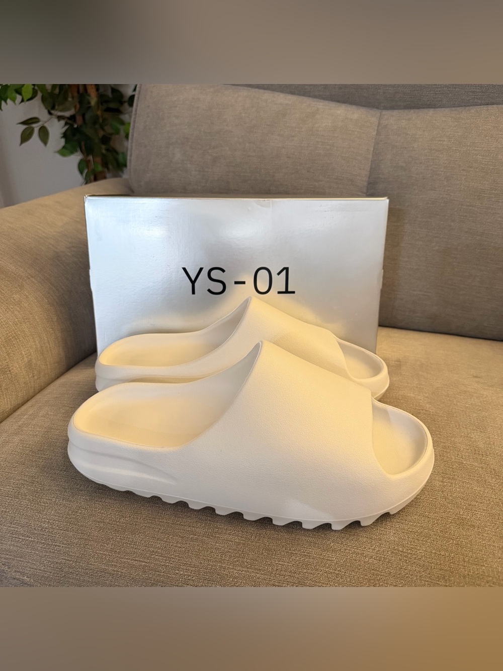 Yeezy YS-01 White Slides Men Size 14